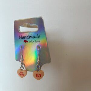 Peach/Orange Conversation Heart Earrings